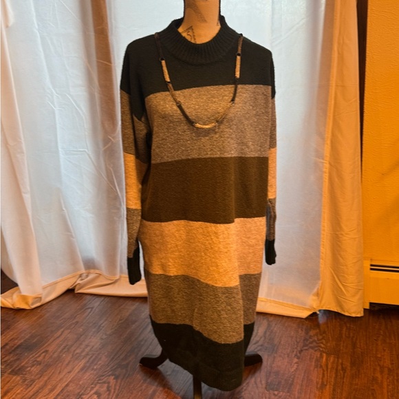 NWT Stitchdrop Striped Pullover Knit Dress - Picture 2 of 6